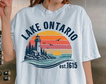 Camiseta Comfort Colors® del Lago Ontario y los Grandes Lagos, Camiseta Vintage de Activismo Silencioso, Camiseta de Canadá del Golfo de México, Camiseta Sutil Anti-Trump, Camiseta de Viaje