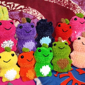 Crochet Fruity Frog Plushies