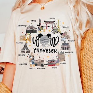 Vintage Epcot World Traveller Shirt, Epcot World Tour Shirt, Mickey and Friends Epcot Shirt, Disney World Adventure tee, Epcot Family Shirt
