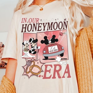 Personalized In Our Honeymoon Era Shirt, Mickey Minnie Couple Shirt, Disney Honeymoon Trip Shirt, Custom Mr and Mrs Shirt, Just Married tee