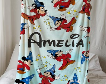 Custom Walt Disney Mickey Blanket, Mickey Mouse Throw, Magical Mickey Blanket, Mouse Blanket, Disney Birthday Girls Gifts, Disney Throw