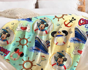 Disney Mickey and Friends Cruise Blanket, Disney Family Cruise Trip 2025 blankets, Disney Wish Dream Magic, Mickey Pirates Blankets
