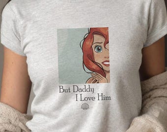 Camiseta "Pero papá, lo amo" para bebé, Camiseta de La Sirenita, Camiseta de la Princesa Ariel de Disney para bebé, Camiseta corta de la Princesa Disney para bebé, Camiseta de Disney para niñas