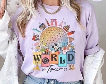 Epcot World Tour 2025 Shirt, Mickey and Friends Epcot Family Shirt, Disney Epcot World Tour 1982 shirt, Epcot Drinking around the World