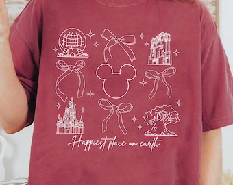 Camiseta Disney Coquette, Camiseta del Castillo Disney, Camiseta de Hollywood Studios, Camiseta Familiar de Epcot, Camiseta del Reino Mágico, Camiseta del Lugar Más Feliz del Mundo