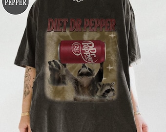 Vintage Raccoons Diet Dr Pepper Meme Shirt, Raccoons Lover Gift, Oddly Diet Dr Pepper T-Shirt, Funny Raccoons Retro Bootleg Tee