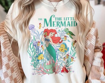 The Little Mermaid Shirt, Princess Ariel Sweatshirt, Ariel Flounder Sebastian Sweatshirt, Retro 90s Disney Princess Aesthetic Shirt