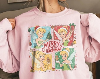 Tinkerbell Christmas Sweatshirt, Peter Pan Fairy Christmas Shirt, Tinkerbell Merry Christmas Sweatshirt, Tinkerbell Gingerbread Xmas Gift