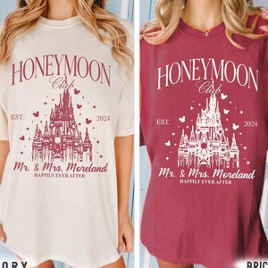 Disney Honeymoon Club Shirt, Magic Castle Honeymoon Trip Shirt, Mr and Mrs Shirt, Just Married tee, Disney Couple Shirt, Custom Hubby Wifey