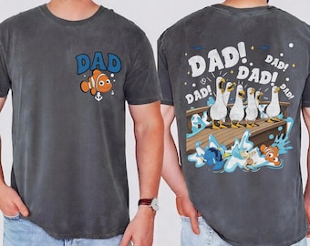 Two-sided Pixar Finding Nemo Seagull Mom Dad Shirt, Finding Nemo Dad Tee, Personalized WDW Disneyland Dad Tee, Father's Day Shirt,