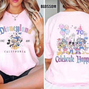 Disneyland 70th Anniversary Shirt, Mickey & Co Matching Shirt, Celebrate Happy, Disneyland Trip Shirt, Disney Castle Tee, WDW Vacation Shirt