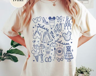 Komfort Farben Disney Bachelorette Shirt, personalisierte Disney Braut Shirt, Zukünftige Frau Shirt, benutzerdefinierte Verlobung Shirt, neu verlobte Geschenk