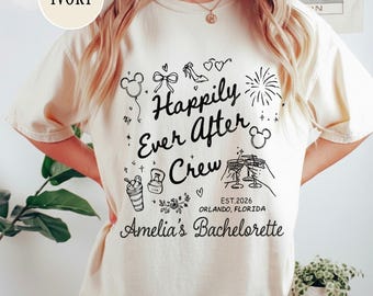 Camiseta "Felices para siempre" de Disney, camiseta de "Despedida de soltera" de Disney, camiseta de "En mi época de novia salvaje", sudadera de "Novia a ser novia", fiesta nupcial de Disney 2026