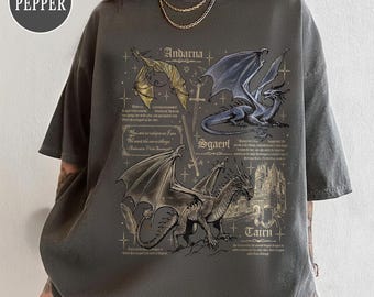 Fourth Wing Dragon Comfort Colors Hemd, Basgiath War Collegehemd, Violet Sorrengail Hemd, Tairn & Andarna Hemd, Drachenreiterhemd