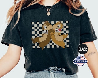 Checkered Chip and Dale Shirt, Disney Friends Shirt, Best Friends Shirt, Disney Family Shirts, Disney Vacation Tee, Disney Characters