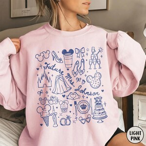 Comfort Colors Disney Bachelorette Shirt, Personalized Disney Bride Shirt, Future Mrs Shirt, Custom Engagement Shirt, Newly Engaged Gift Light Pink-Sweater