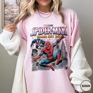 Disney Spider Man Venom Shirt, Retro Brand New Day Grafik T-Shirt, Marvel Spiderman Shirt, Superheld Fan Geschenk Blossom-Comfort Only