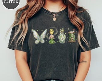 Camiseta vintage de Disney Campanilla, sudadera de Campanilla, camiseta de Peter Pan, camiseta de hadas mágicas, camisetas de Disneyworld, camiseta de hadas de Nunca Jamás