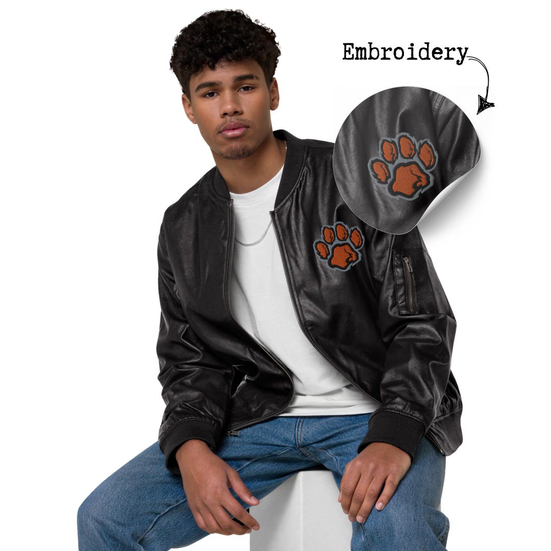 Yarn Paw Print Men's Bomber Jacket