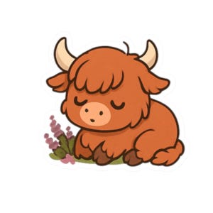 Cute Highland Cow Stickers, Adorable Animal Decal for Laptops, Journals, Scrapbooking, Gifts, Nature Lovers