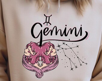 Gemini Zodiac Sweatshirt: Unisex Astrological Star Sign Design