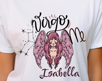 Virgo Zodiac T-Shirt: Custom Name, Astrological Star Sign Tee