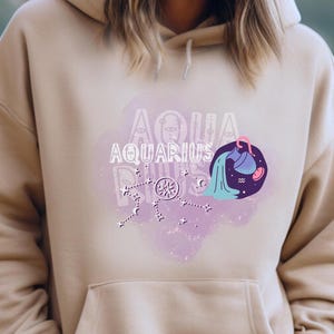 Aquarius Zodiac Fashion Sweatshirt, Horoscope Lover Gift,Astrology-Themed Gift, Chic Star Sign Birthday Apparel,Zodiac Apparel for Women/Men