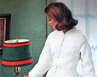 Vintage Crochet Maxi Coat Robe PDF Pattern Sizes 12-20 Bust 32-40 inches 1964 Reproduction Instant Digital ePattern Download