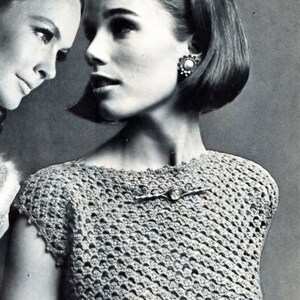 Vintage Crochet Blouse Pattern: Open Weave Design (PDF Download)
