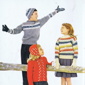 Vintage Argyle Cardigan Knitting Pattern: Shawl Collar, Boys & Girls (PDF Download, 23-33" Chest Size)
