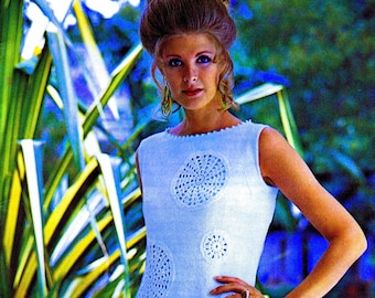 Vintage 1960s Dress Knitting Pattern Bust Size 32.5-40" e-Book PDF Digital Download Resort Fashions