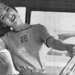 1960s Monogrammed Slipover Sweater Knitting Pattern (Bust 32-36) (PDF Download)