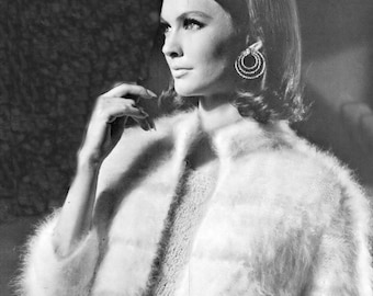 1960s Angora Bolero Knitting Pattern: Vintage Jacket (Bust 34-40" PDF Download)