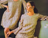 Crochet PDF Pattern Two Ribbon Dresses Sizes 8-18 Vintage 1960 39 s Mini Evening Reproduction Instant Digital PDF e-Pattern Download