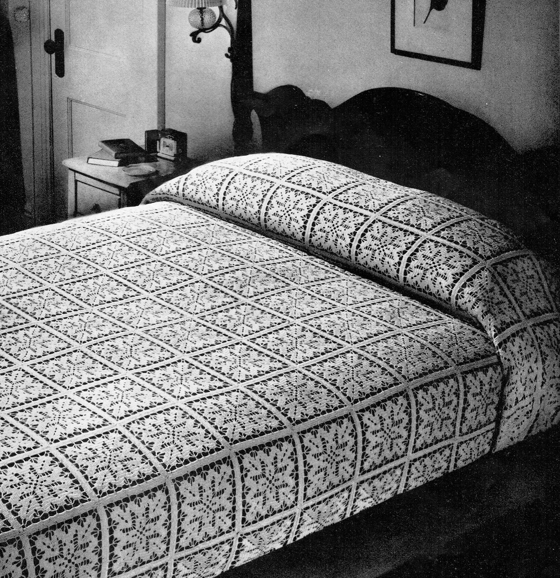 Vintage Crochet Bedspread Motif Patterns Mid Century Home Deco Etsy