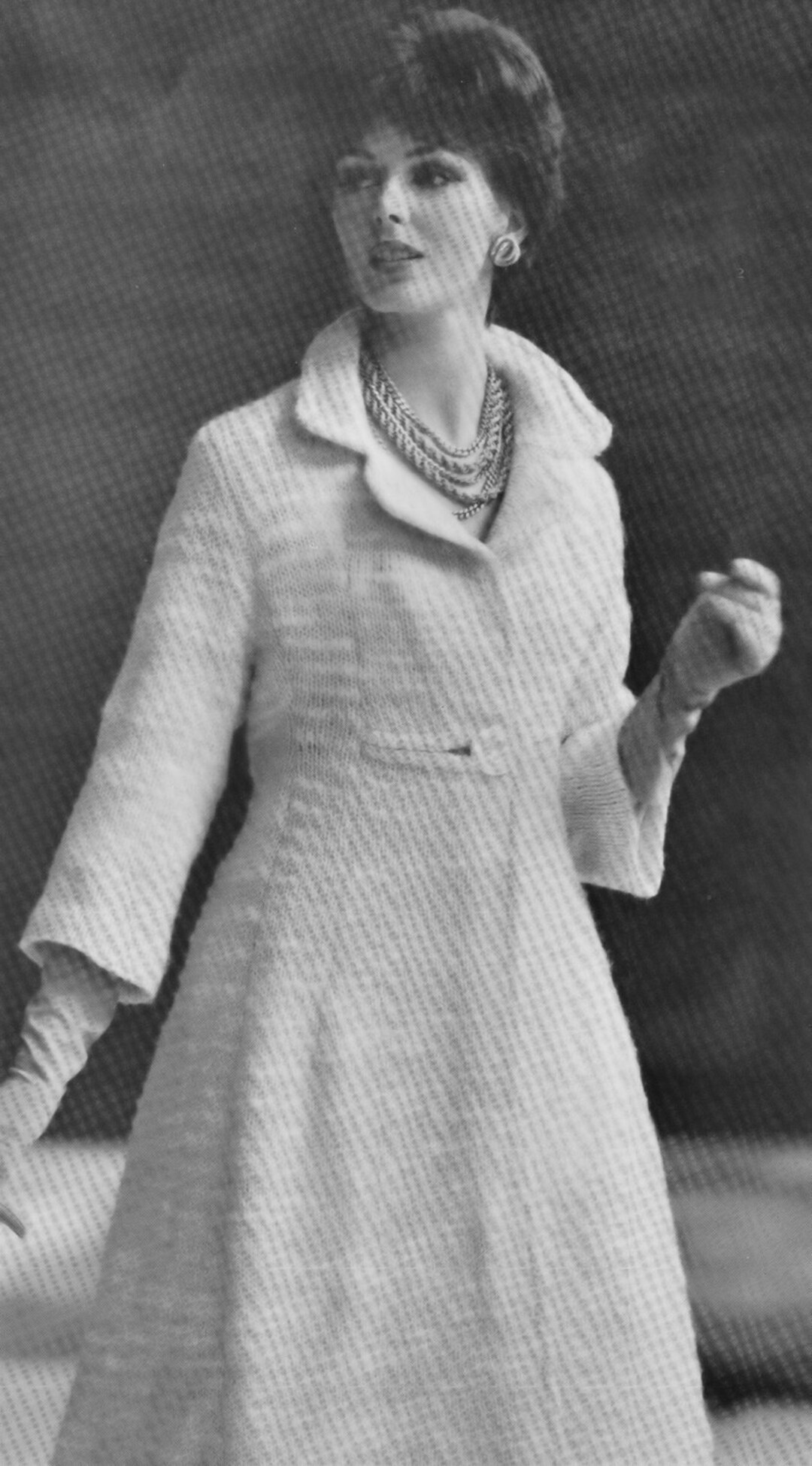 Vintage Coat Knitting Pattern 1960s Princess Shape PDF Bust 32 Etsy