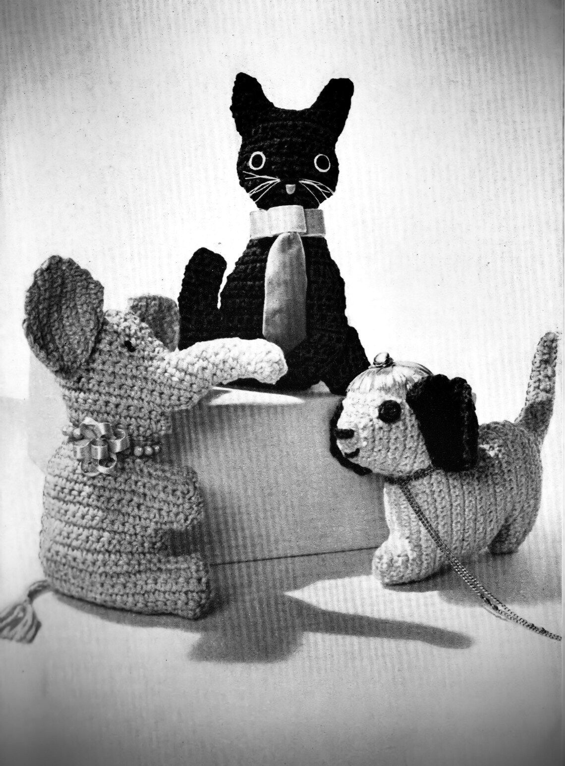 Vintage Stuffed Crochet Toy Amigurumi Patterns Elephant Kitty Etsy