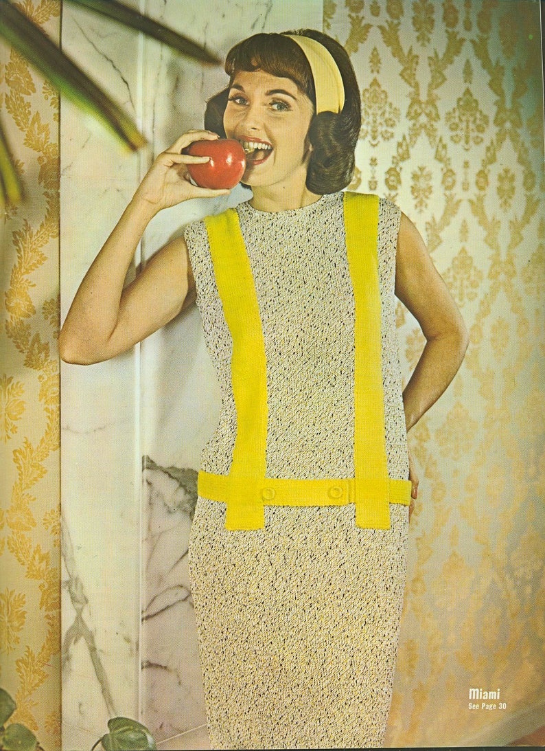 Vintage Knit~Crochet Patterns Cruise Wear 60/'s Dresses Suits Coat Cardigans Pullovers Evening Shells Instant PDF Download Reproduction