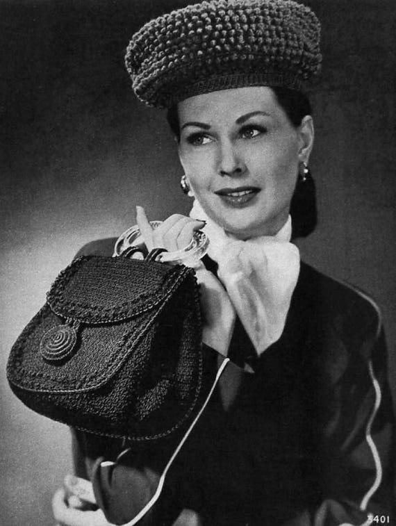 VINTAGE 40s Hats and Handbag 1940s Hiawatha Hats and Bags No.12 booklet, c.1945  main image 4