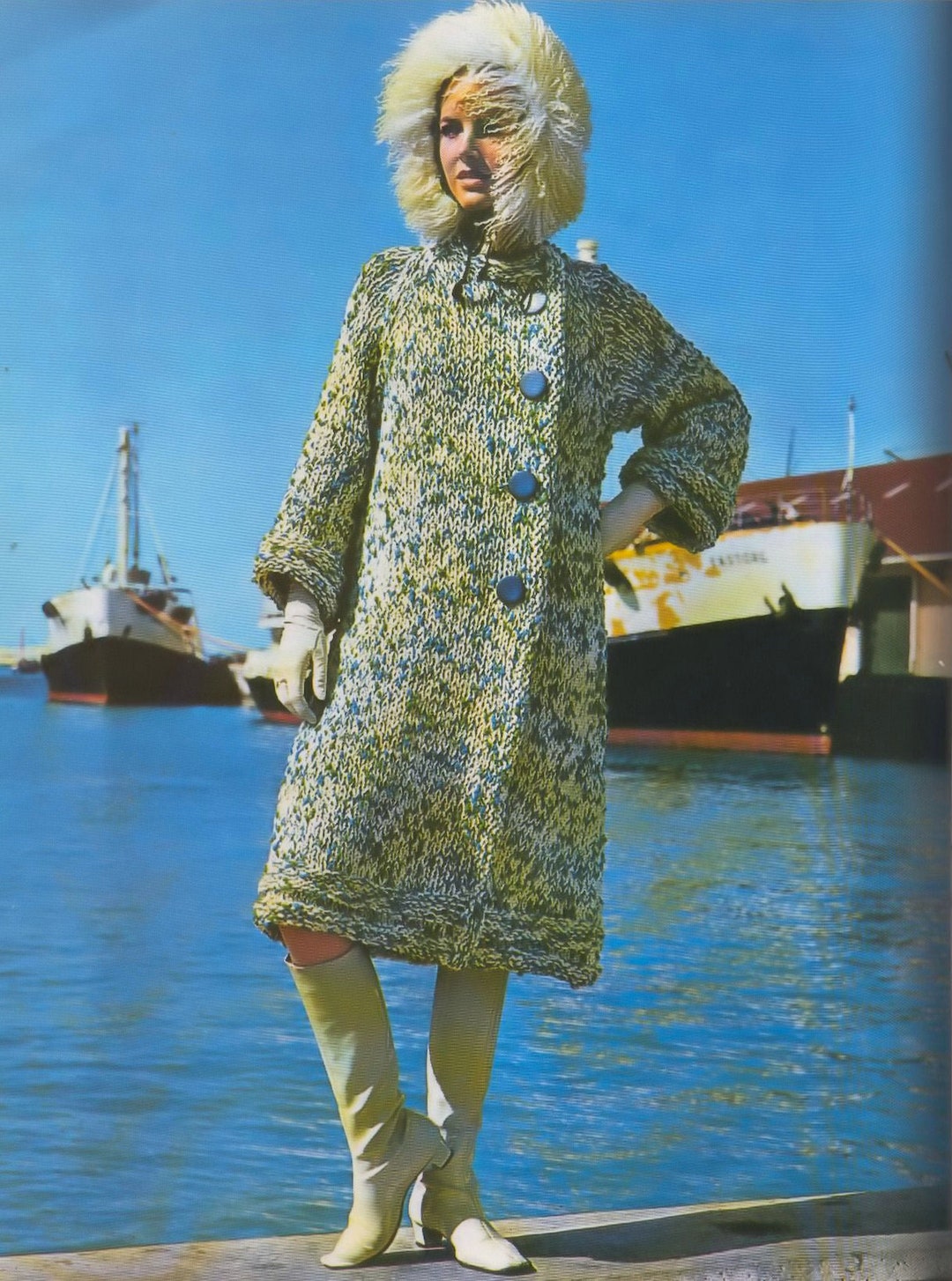 Vintage Coat Knitting Pattern Vintage Sizes 1014 Bust 3136 Etsy