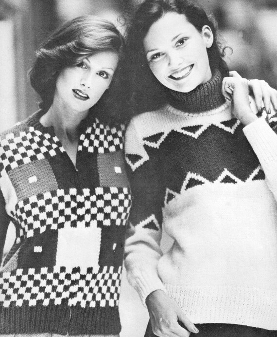 1970s Zipper Jacket Knitting Patterns PDF: Retro Zip Front