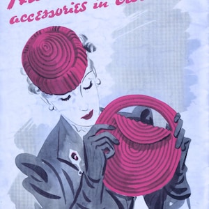 1950s Crochet Hats & Bags Pattern Book: Vintage Millinery (PDF Download)