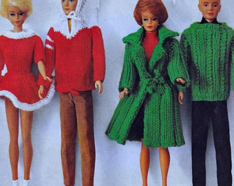 Vintage Barbie & Ken Doll Clothes Patterns: Knitting, Crochet, Sewing (PDF Download)