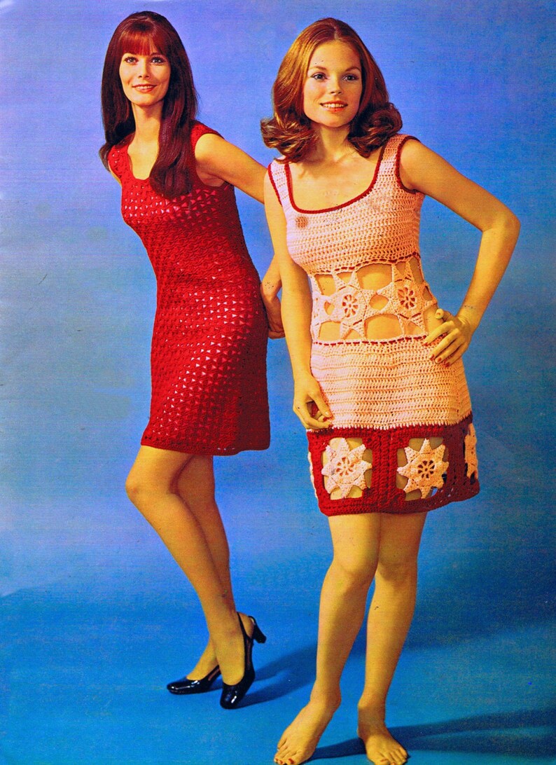 PDF Crochet Patterns Vintage Dresses Stoles Ponchos Granny Square Motif Skirts Capes Bust Size 32-45 Inches Digital Download e-Pattern Book image 2