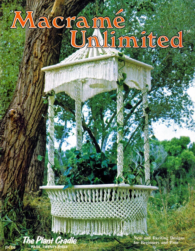 Vintage Macrame Patterns Twenty Three Pattern Designs Hanging Table