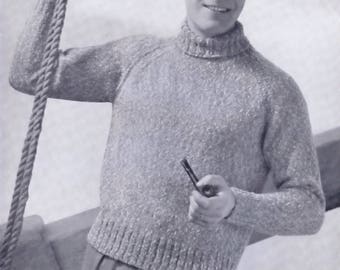 Men's Jumpers PDF Knitting Patterns Turtleneck Classic Sweaters V Neck Pullovers Cardigans Waistcoat Instant Download e-Pattern Book