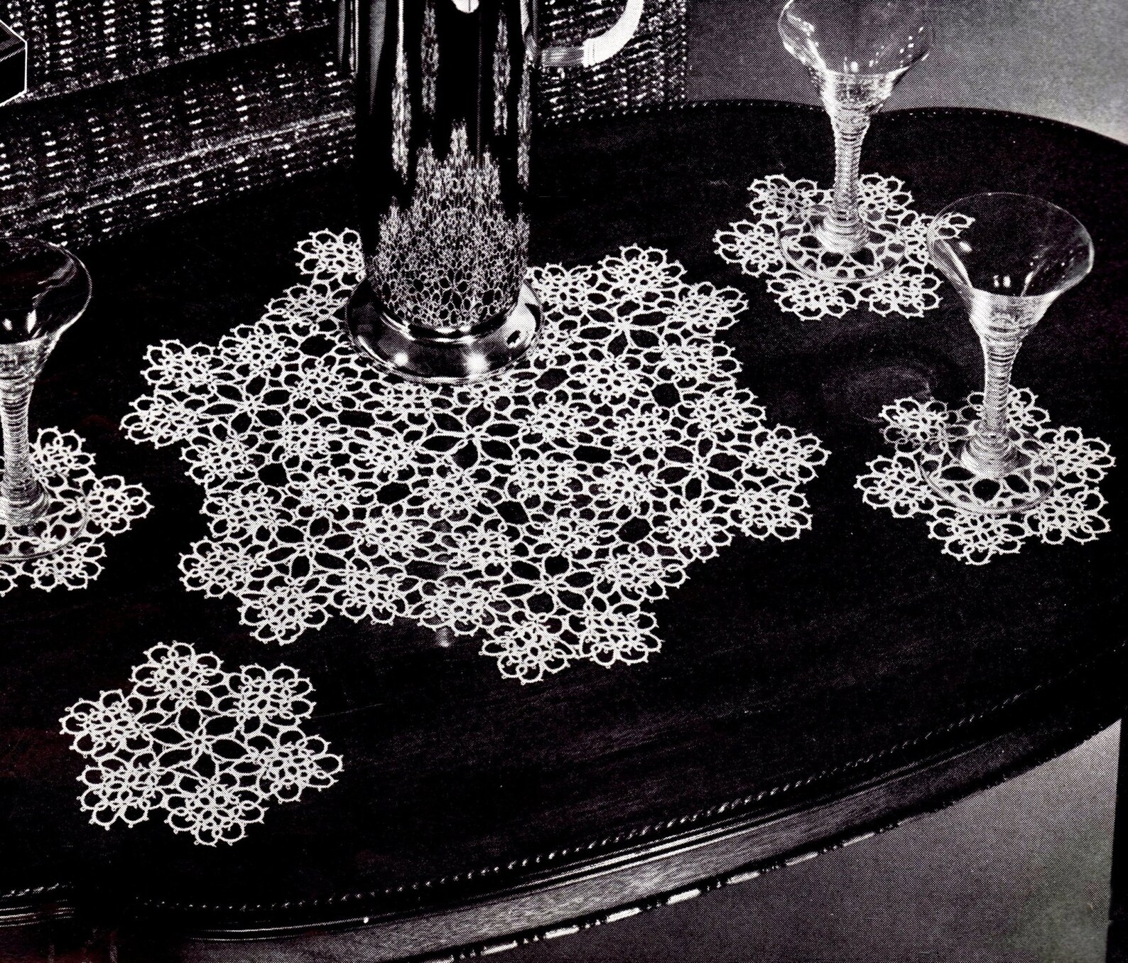 Vintage Tatting Patterns Motifs Insertions Luncheon Refreshment Sets