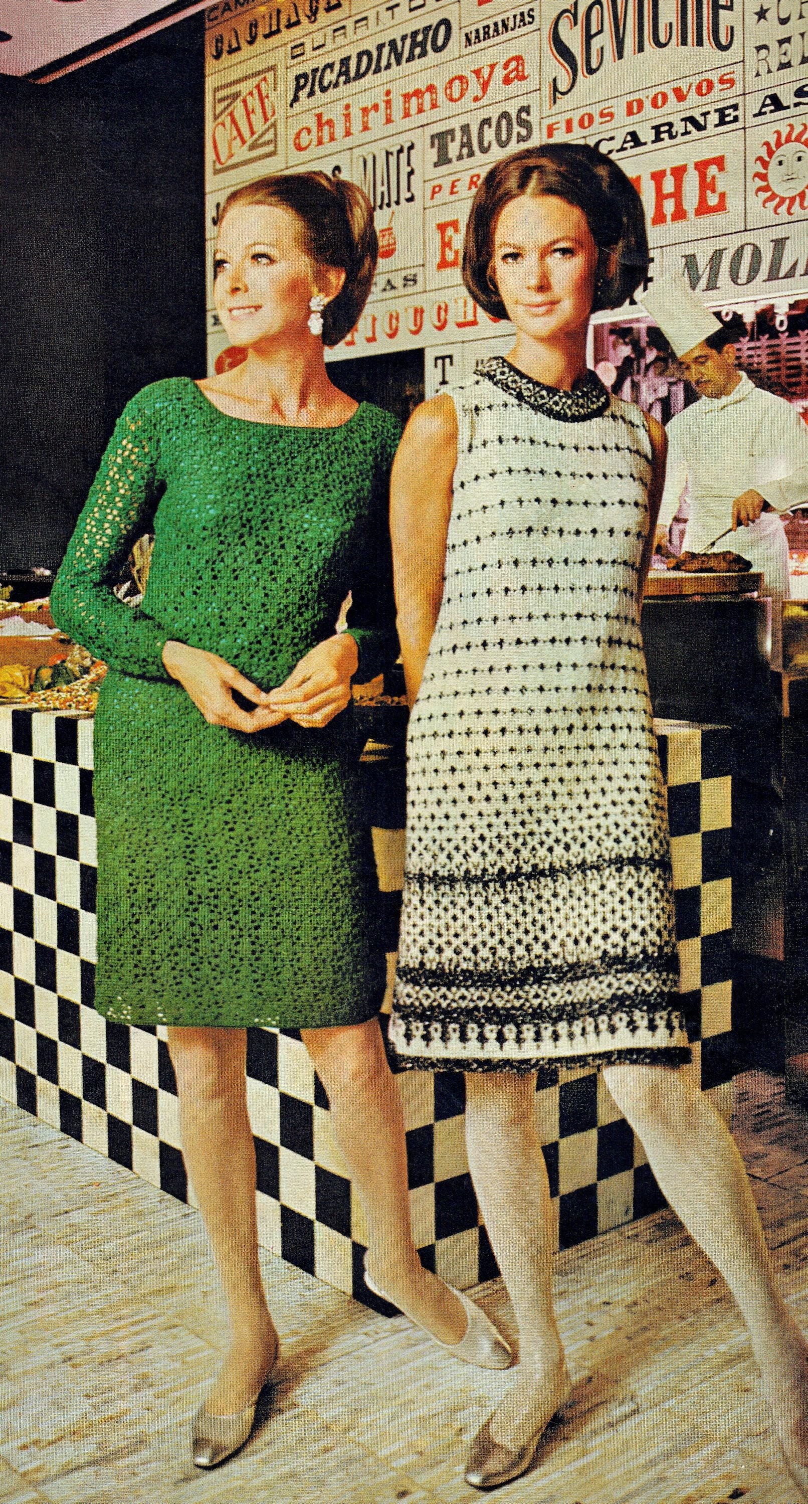Two Dresses Emerald Evening Crochet Shift | After-five Knit Dress PDF  Patterns Vintage 60s Bust 32-40 Inches Instant Reproduction Download - Etsy