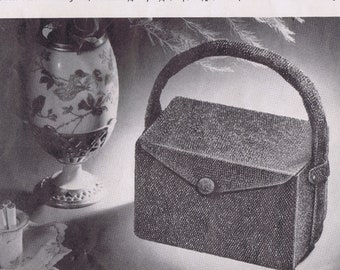Vintage Bead Crochet Hand Bag Patterns 1940s Beaded Bags by Wonoco Beading Handbags Purses Volume 32 Instant PDF Reproduction Download