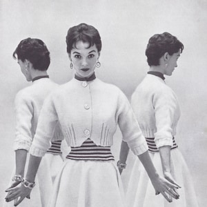 Vintage 1950s Knit Cardigan Bolero & Shrug Patterns (PDF Pattern)